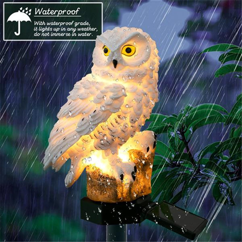 REDCOLOURFUL LED Garden Lights Solar Night Lights Owl Shape Lawn Lamp Brown