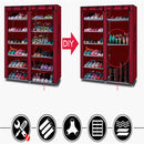 GAOMON Shoe Cabinet 6-layer Double-row 12-compartment Shoe Organizer Container Wine Red