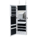 GAOMON Wooden Jewelry Storage Mirror Cabinet Wall Hanging Shelf - White