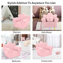 GAOMON Children Sofa Solid Wood Composite Board Crown-Shape Single Sofa Pink