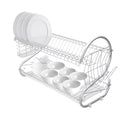 GAOMON 2 Tier Metal Dish Drainers S-Shaped Bowls Dishes Chopsticks Spoons Collection Shelf Racks