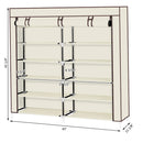 GAOMON 7 Layers 14 Grids Shoe Rack Portable Shoe Cabinet Beige