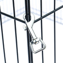 GAOMON 42" Basics Play Area Foldable Metal Pet Wire Fence 8 Pieces with Open Doors Black