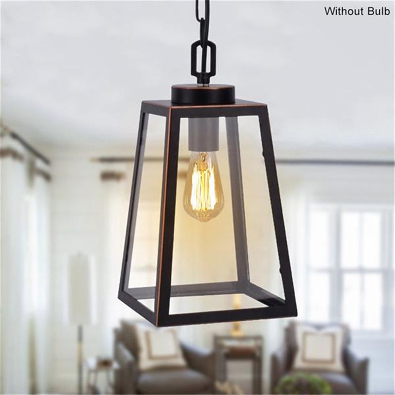 REDCOLOURFUL 110-240v Chandelier E26 Lantern Pendant Light for Dining Room Kitchen Hallway Black