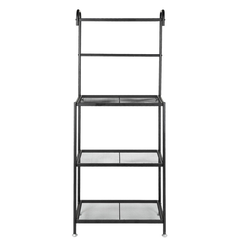 RONSHIN 4-tier Kitchen Shelf with Wire Mesh Storage Rack Black