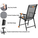 GAOMON 2pcs Portable Folding Chairs for Courtyard Outdoor Camping Beach Grey