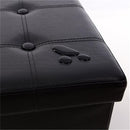 GAOMON Folding Storage Cube Seat PU Leather 76*38*38cm Black