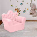 GAOMON Children Sofa Solid Wood Composite Board Crown-Shape Single Sofa Pink