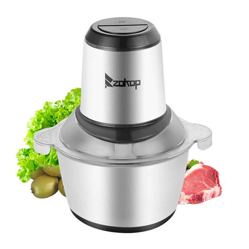 ZOKOP 2L Electric Meat Grinder Stainless Steel Sausage Maker Silver