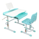 GAOMON Kids Desk Chair Set 80cm Hand-operated Lifting Table Top Blue Green