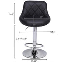 GAOMON 2pcs Shell Back Adjustable Swivel Bar Stools PU Leather Black