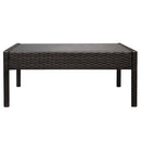 GAOMON 4pcs Embossing Armrest Chairs Love Double Seat Single Sofa Coffee Table Rattan Sofa Set