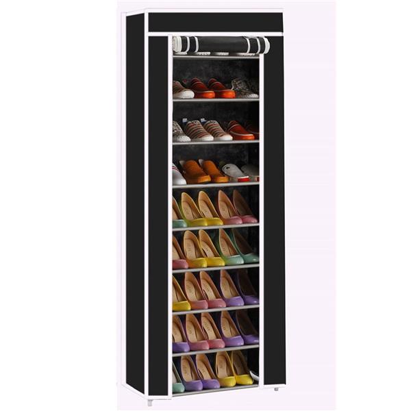 RONSHIN Non-woven 9 Tier Shoe Rack Shoe Shelf Storage Closet Organizer Cabinet