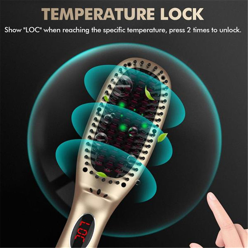 RONSHIN Rapid Heating Hair Straightener Brush Ceramic Heated Electric Comb