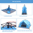 GAOMON Camping Tent 4-side Double-layer Double-door Hydraulic Easy Setup Tent Blue