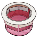 GAOMON 40inch Folding Pet Game Fence Tent Portable Round Dog House Cat Nest Bed Pink