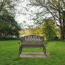 GAOMON 42.5 Inch Outdoor Leisure Couple Bench with Backrest Armrests Outdoor Stool