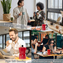 GAOMON 6Oz Espresso Pot 3 Cup Moka Pot Italian Cuban Greca Coffee Pot Red