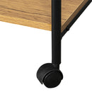 GAOMON 3-tier Wine Rack Cart Kitchen Rolling Storage Bar Wood Table Serving Trolley Black