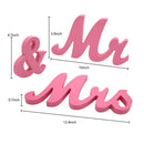 GAOMON 1 Set Wooden Mr And Mrs Letter Ornament Wedding Props Pink