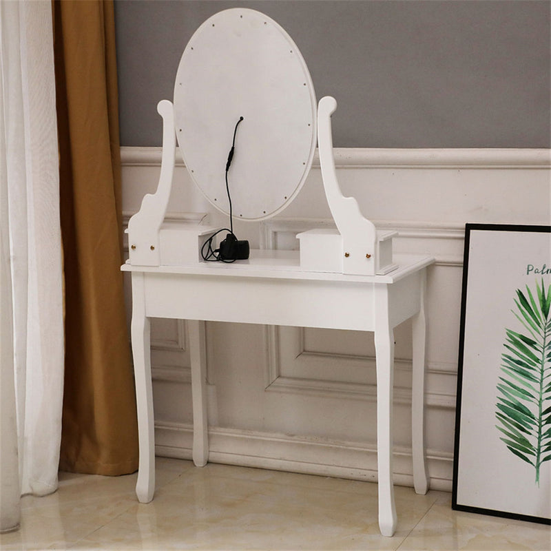 AMYOVE 5-drawer Dressing Table with Single Mirror White