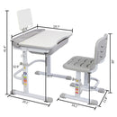 GAOMON 70cm Kids Desk Chair Set Height Adjustable Children Study Desk Gray