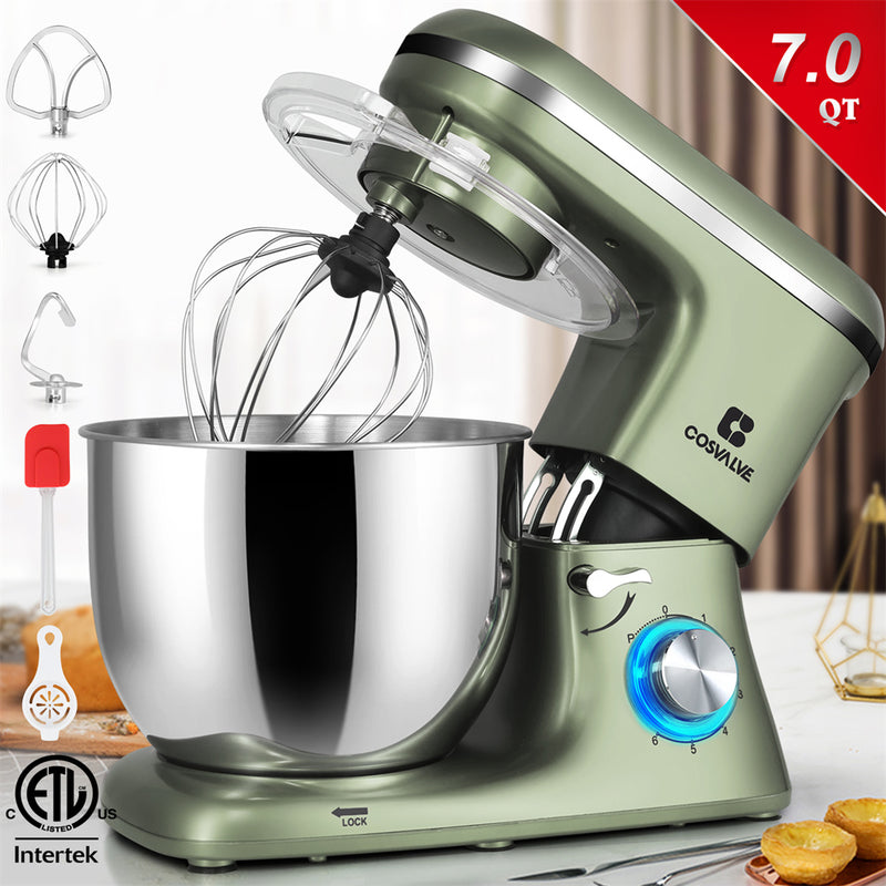 COSVALVE Kitchen Stand Mixer 6 Speed Dishwasher Safe Green