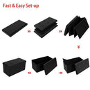 GAOMON Folding Storage Cube Seat PU Leather 76*38*38cm Black