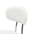 GAOMON Salon Stool Leather Sponge Adjustable Spa Bar Stool White