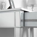 GAOMON Dressing Table Bedroom Table Glass Mirror Table with Two Drawers Silver