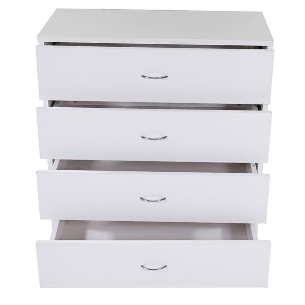 AMYOVE Fiberboard Wood Cabinet Dresser with 4-drawer White