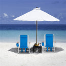 GAOMON Portable Beach Chair with Adjustable Headrest Single Beach Chair Blue