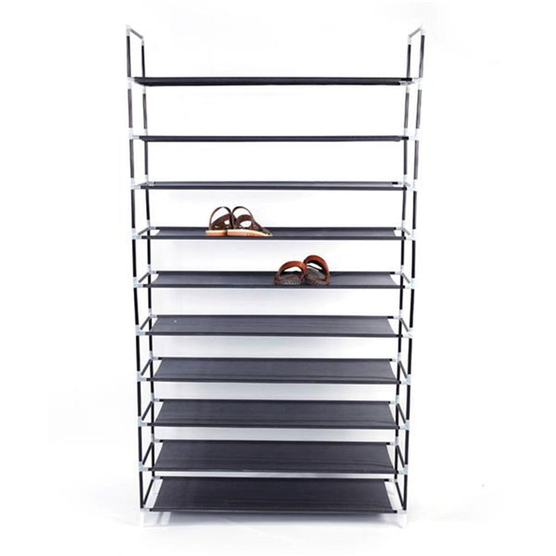 RONSHIN 10 Tiers Shoe Rack Storage Cabinet for 50 Pairs Black