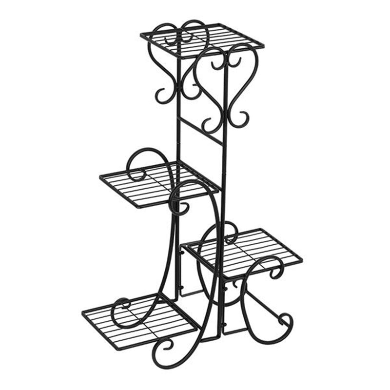 ALICIAN 4-Tier Metal Shelves Flower Pot Plant Stand Display for Garden