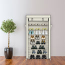 GAOMON Shoe Rack 10 Layers Widened Black Shoe Cabinet 160*30*88 Beige
