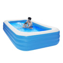 GAOMON 120*72*22in Inflatable Swimming Pool Wall 3 Layers Cuboid Pool Blue
