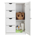 GAOMON Single Door Bathroom Storage Cabinet with 4 Drawers Waterproof Lightweight