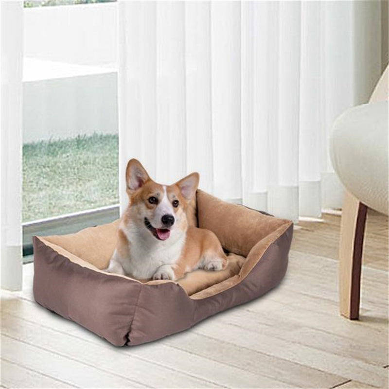 BEESCLOVER 28" Pet Mat Kennel For Pet Cat Dog Non-slip Bottom Brown