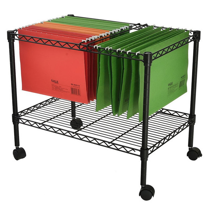 RONSHIN Rolling Mobile File Cart with 4 Wheels Lightweight Space-Saving Single Tier