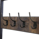 GAOMON 2-in-1 Coat Rack with 2 Layer Mesh Clothes Organizer with Hooks Brown