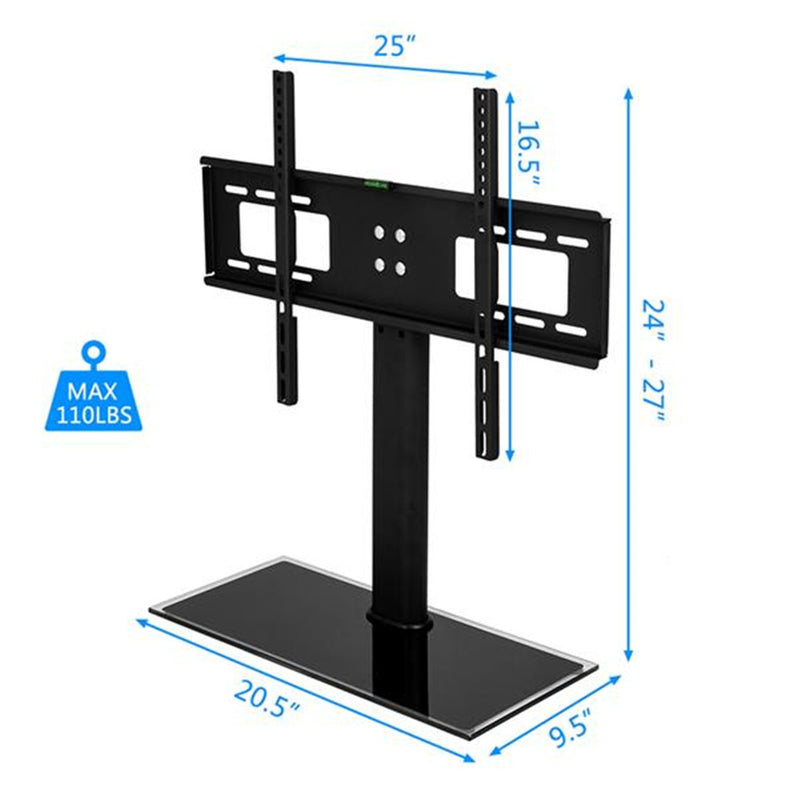 RONSHIN TV Stand 32-55 Inches Desktop Single-column 3 Levels Black
