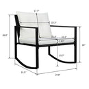 GAOMON 3pcs Single Rocking Chair Coffee Table Set Comfortable Weather-Resistant UV-Resistant
