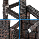 GAOMON 2pcs Rattan Bar Chair Iron Frame Outdoor Chair Garden Furniture 53x53x120cm Brown