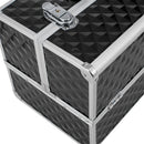 GAOMON Double-open Cosmetic Storage Box Travel Beauty Cosmetic Case Silver