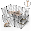 GAOMON 32pcs 2-Layer Pet Playpen Portable Indoor Metal Wire Easy to Assemble Fence