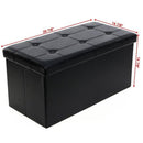 GAOMON Folding Storage Cube Seat PU Leather 76*38*38cm Black