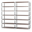 GAOMON 7 Layers 14 Grids Shoe Rack Cabinet 110*28*115cm Storage Dark Brown