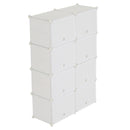 GAOMON 2 Rows 7-tier 14 Grids Shoe Rack Organizer 40x30cm Cube Shoe Cabinet 72x32x122cm White
