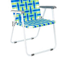 GAOMON 2pcs Strip Beach Chair 120kg Folding Beach Seat Chair Blue