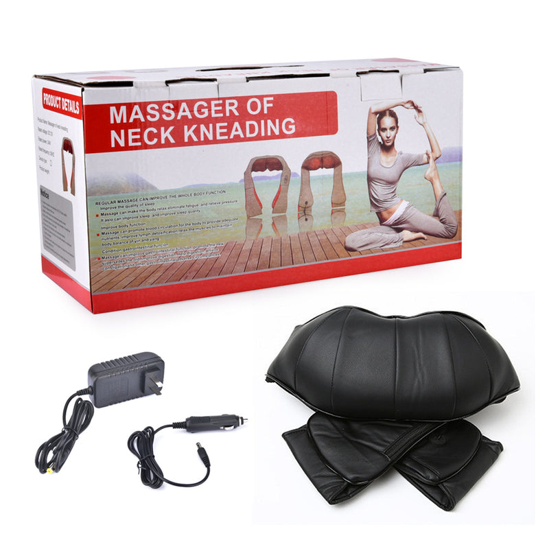 DSSTYLES U-shaped Shoulder Neck Massager 3-speed Rolling Kneading Massager Black